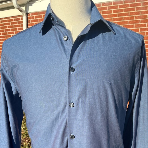 .HOST PICK Versace 1969 Abbigliamento Sportivo SRL Dark Blue L/S Shirt 15.5 Med - Picture 1 of 13